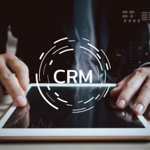 CRM Customer relationship management business on virtual screen concept.