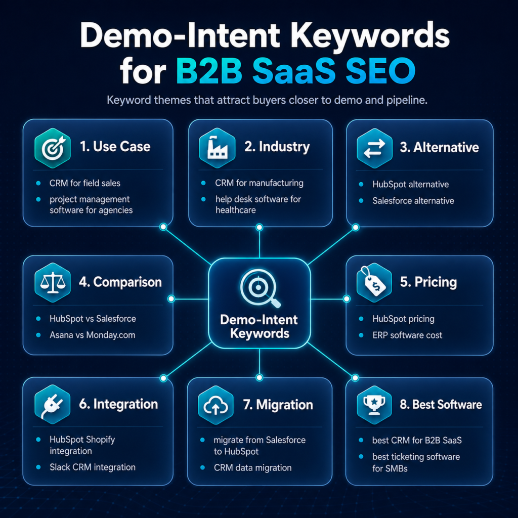 Demo-intent keywords for B2B SaaS